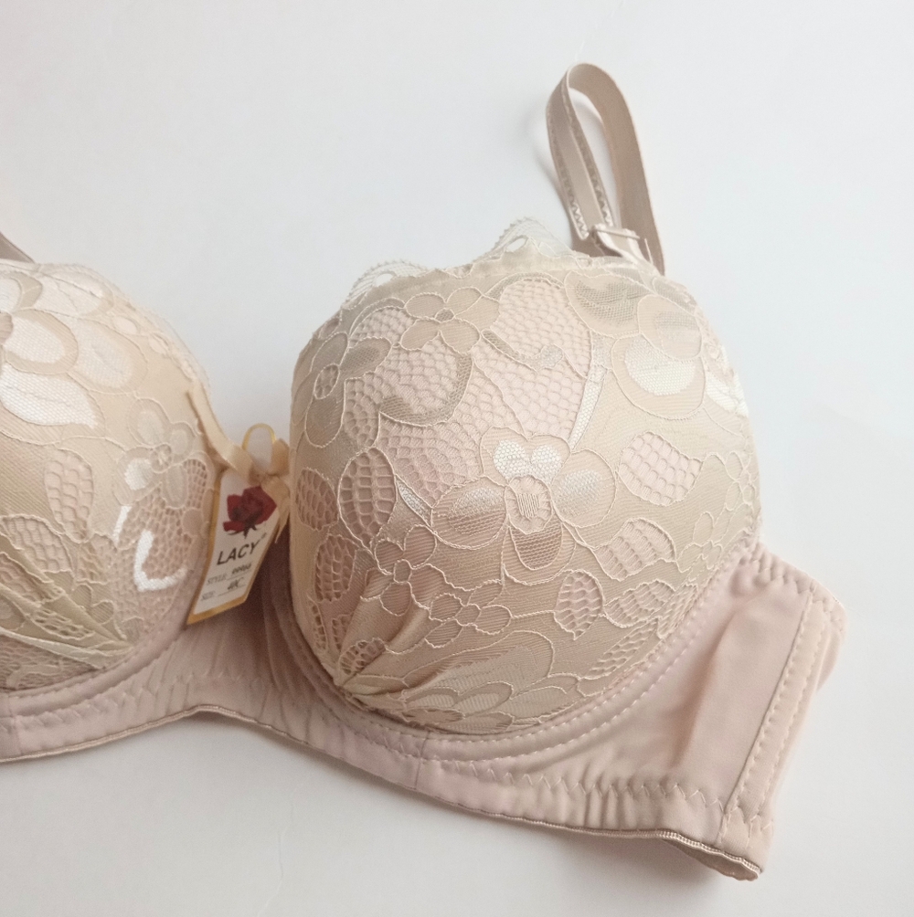 Lace Push Up Bra 40C Women's Plus Size Bra Tan NWT - Picture 2 of 5